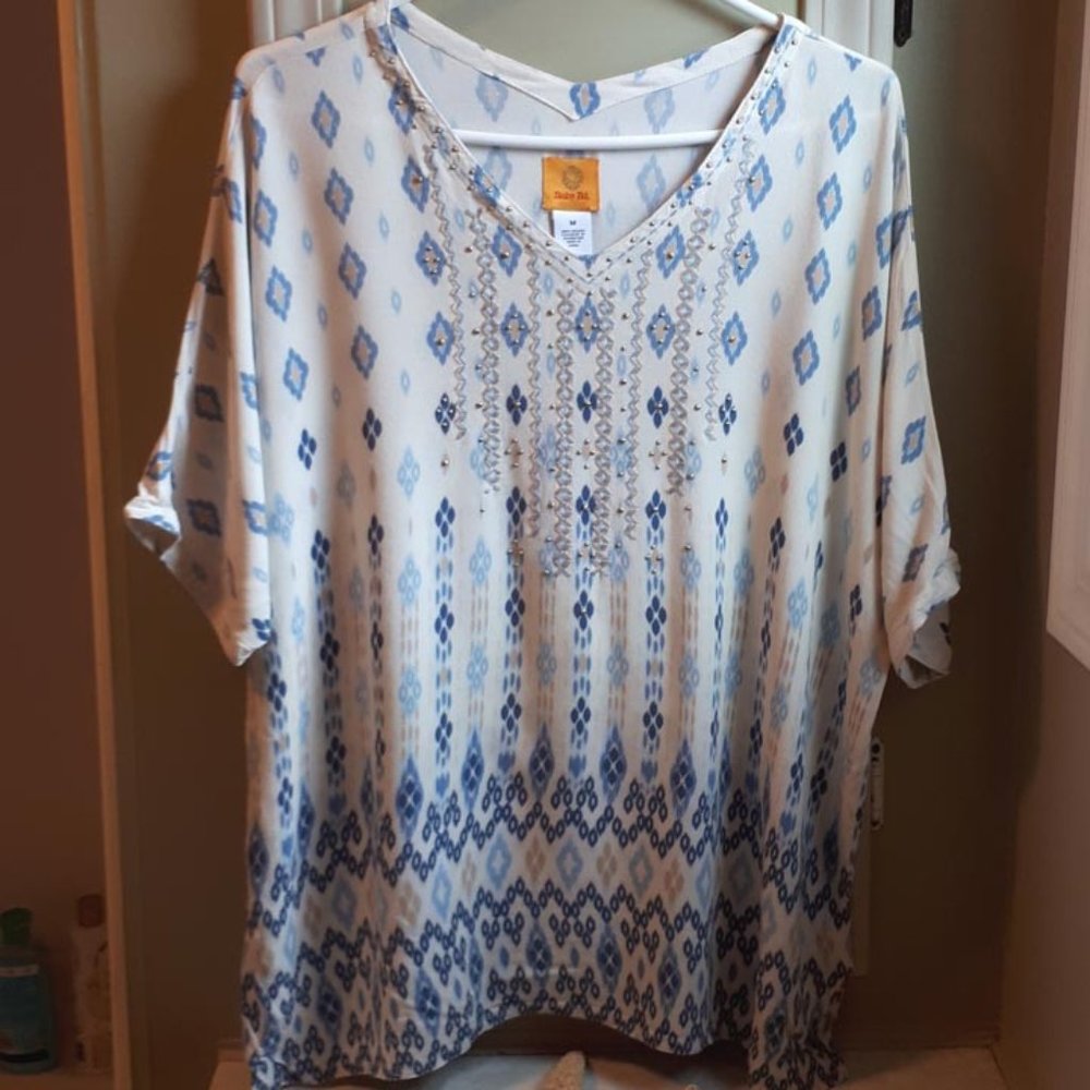 "Ruby Rd" peasant blouse. Size medium. - Picture 3 of 5